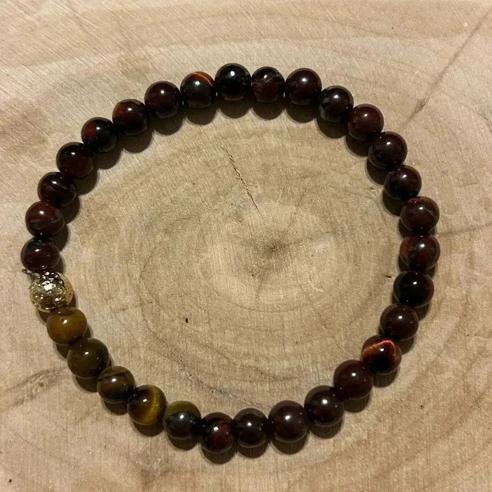 🐅 👁️ Handmade Tiger’s Eye + Red Tiger’s Eye + Lava Rock 🤎❤️